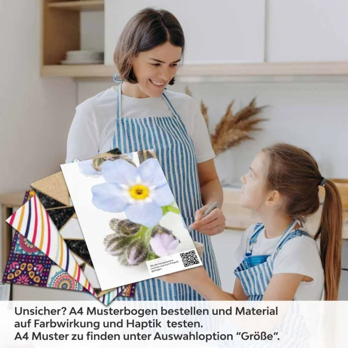 Küchenrückwand Folie Vergissmeinnicht – Zeitlose Eleganz in Blau A4 Muster