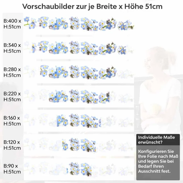 Küchenrückwand Folie Vergissmeinnicht – Zeitlose Eleganz in Blau Höhe 51cm