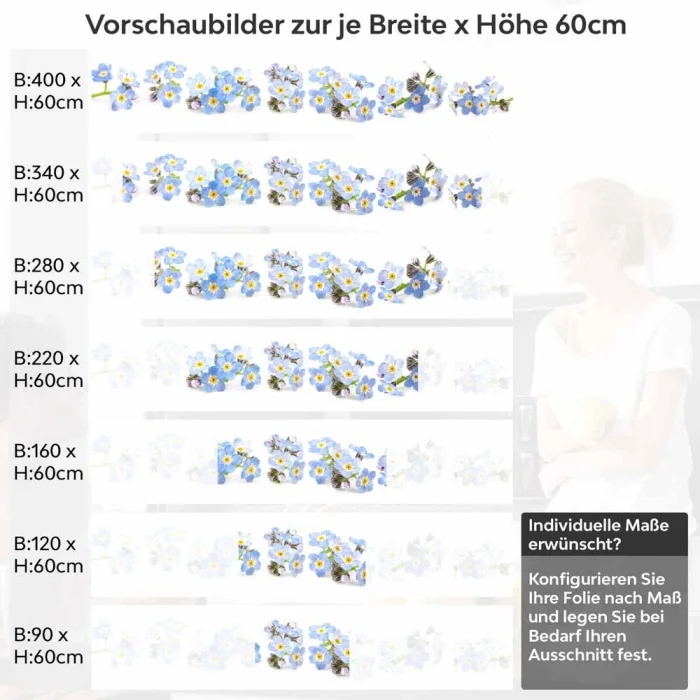 Küchenrückwand Folie Vergissmeinnicht – Zeitlose Eleganz in Blau Höhe 60cm