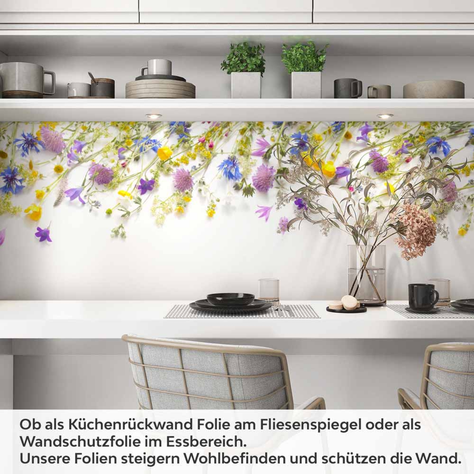 Küchenrückwand Folie Wildblumen – Frische und Farbe in Ihrer Küche Artikelbild 1