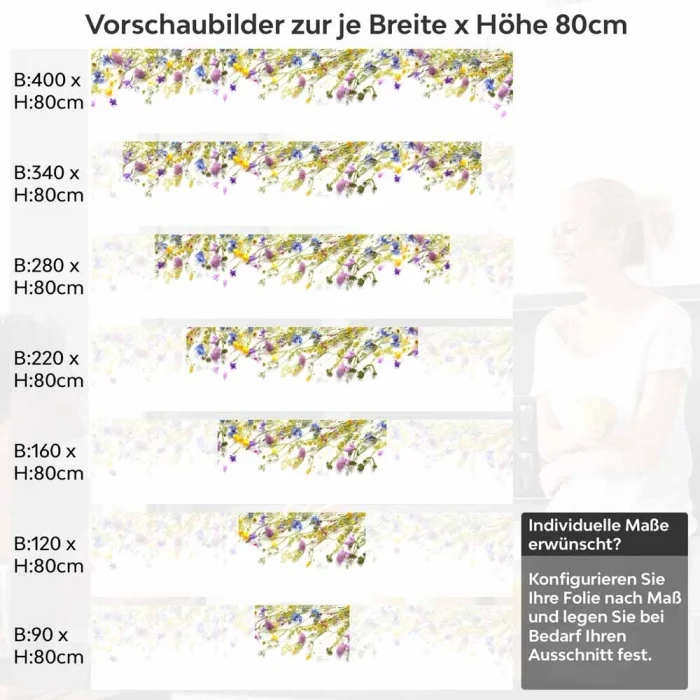 Küchenrückwand Folie Wildblumen – Frische und Farbe in Ihrer Küche Höhe 80cm