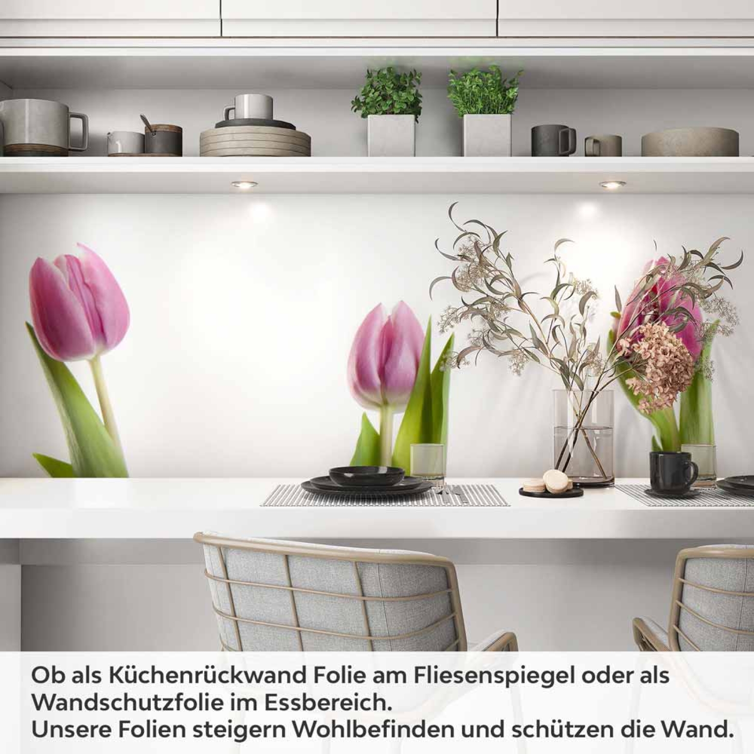 Küchenrückwand Folie rosa Tulpen - Frühlingshafte Leichtigkeit Artikelbild 1