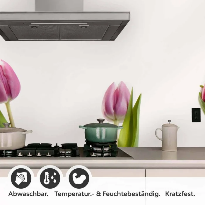 Küchenrückwand Folie rosa Tulpen - Frühlingshafte Leichtigkeit Detailbild 1