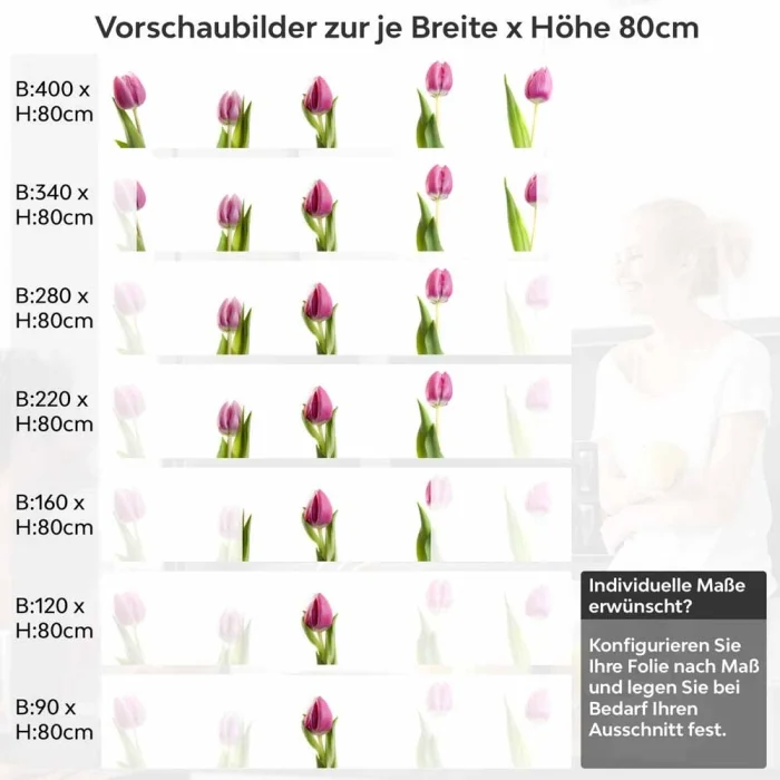 Küchenrückwand Folie rosa Tulpen - Frühlingshafte Leichtigkeit Höhe 80cm