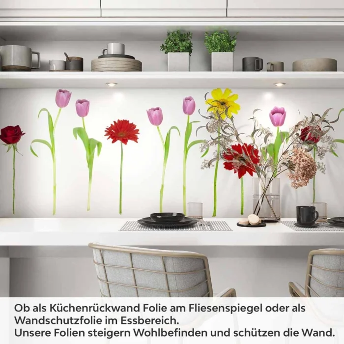 Küchenrückwand Folie bunter Blumenmix Artikelbild 1