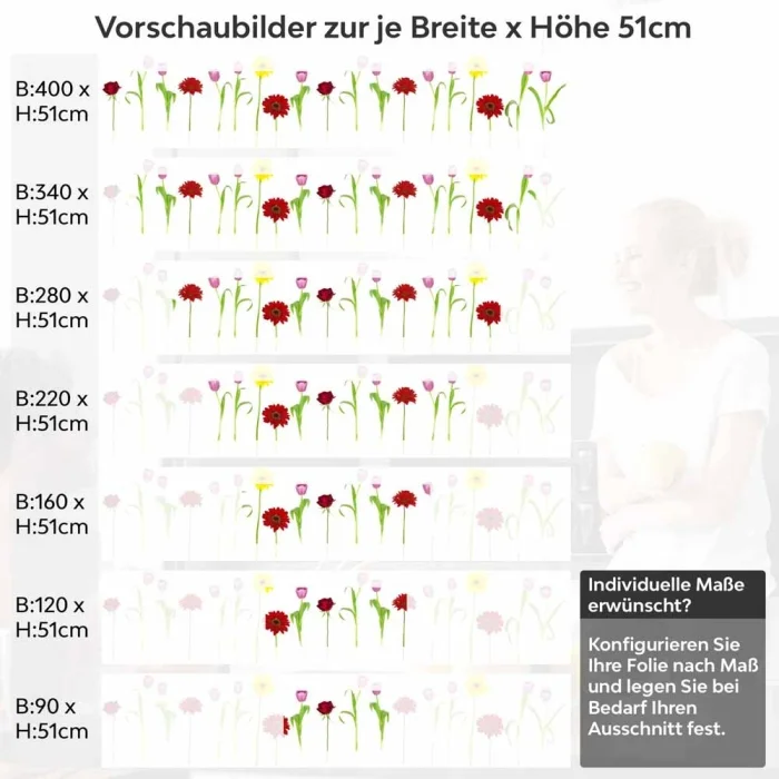 Küchenrückwand Folie bunter Blumenmix Höhe 51cm