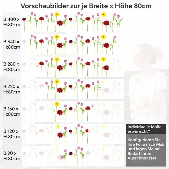 Küchenrückwand Folie bunter Blumenmix Höhe 80cm