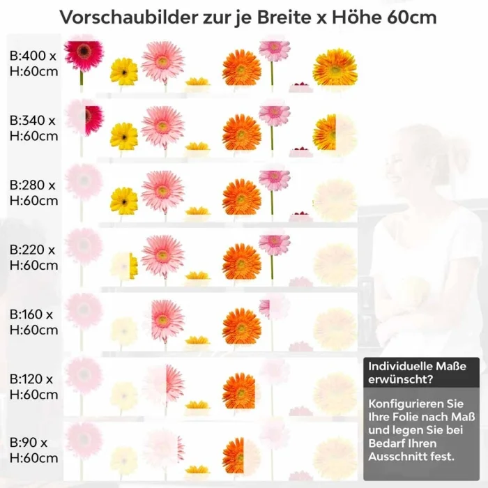 Küchenrückwand Folie Blumentraum - Fröhliche Gerbera für Ihre Küche Höhe 60cm