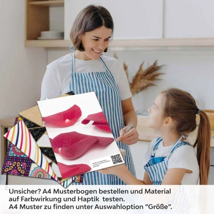 Küchenrückwand Folie Rosenblätter A4 Muster