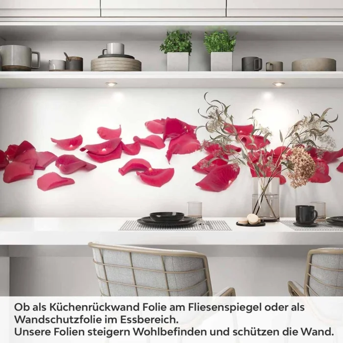 Küchenrückwand Folie Rosenblätter Artikelbild 1