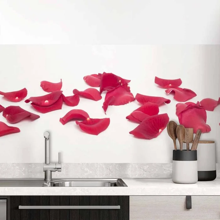 Küchenrückwand Folie Rosenblätter Hauptbild