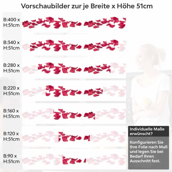 Küchenrückwand Folie Rosenblätter Höhe 51cm
