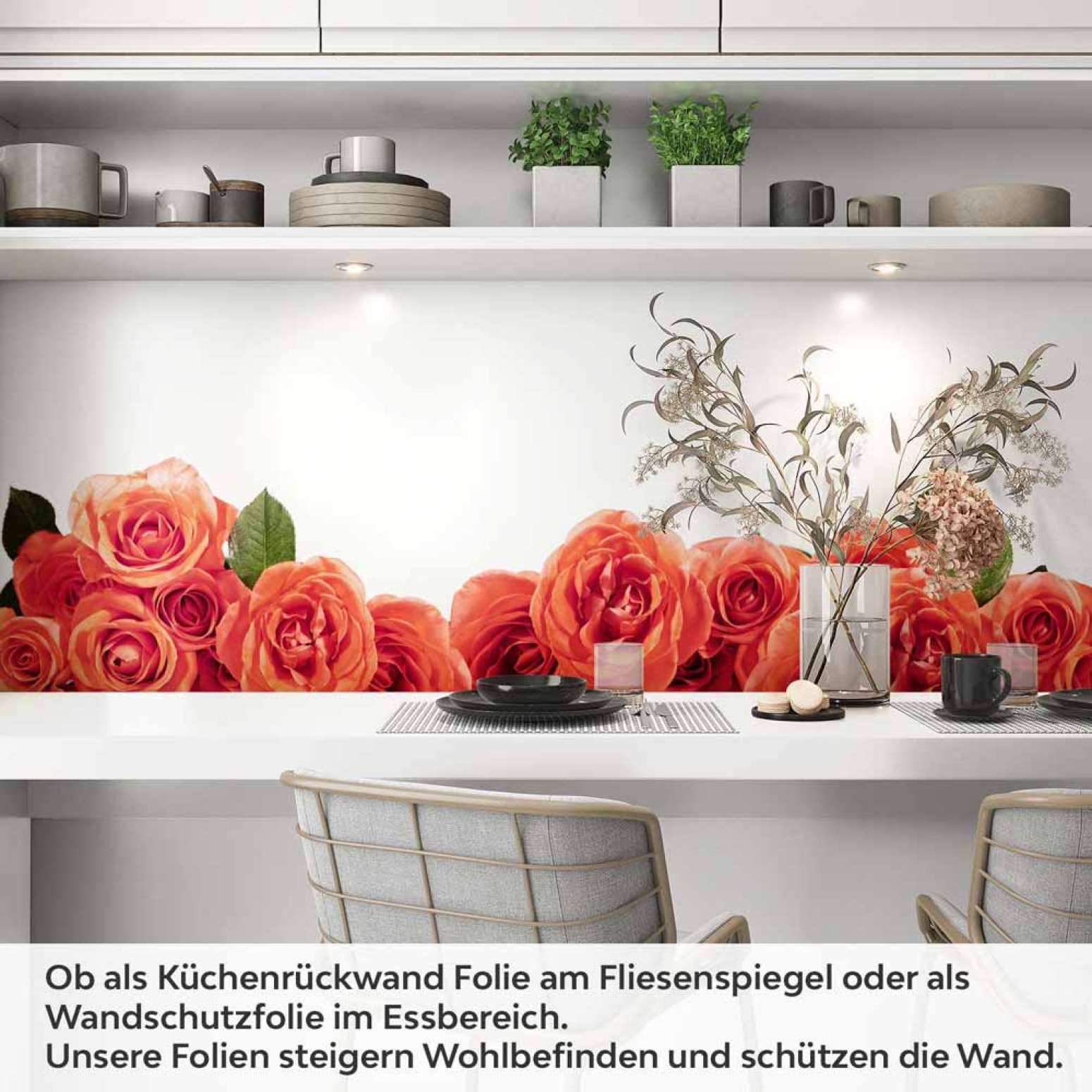 Küchenrückwand Folie Rosenoptik Artikelbild 1
