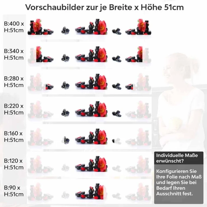 Küchenrückwand Folie SPA Feeling Höhe 51cm