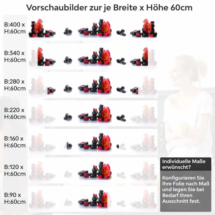 Küchenrückwand Folie SPA Feeling Höhe 60cm
