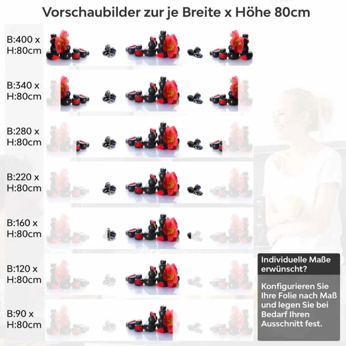 Küchenrückwand Folie SPA Feeling Höhe 80cm