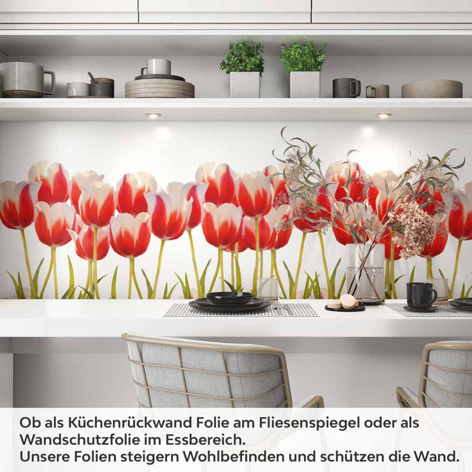 Küchenrückwand Folie Tulpenmotiv Artikelbild 1