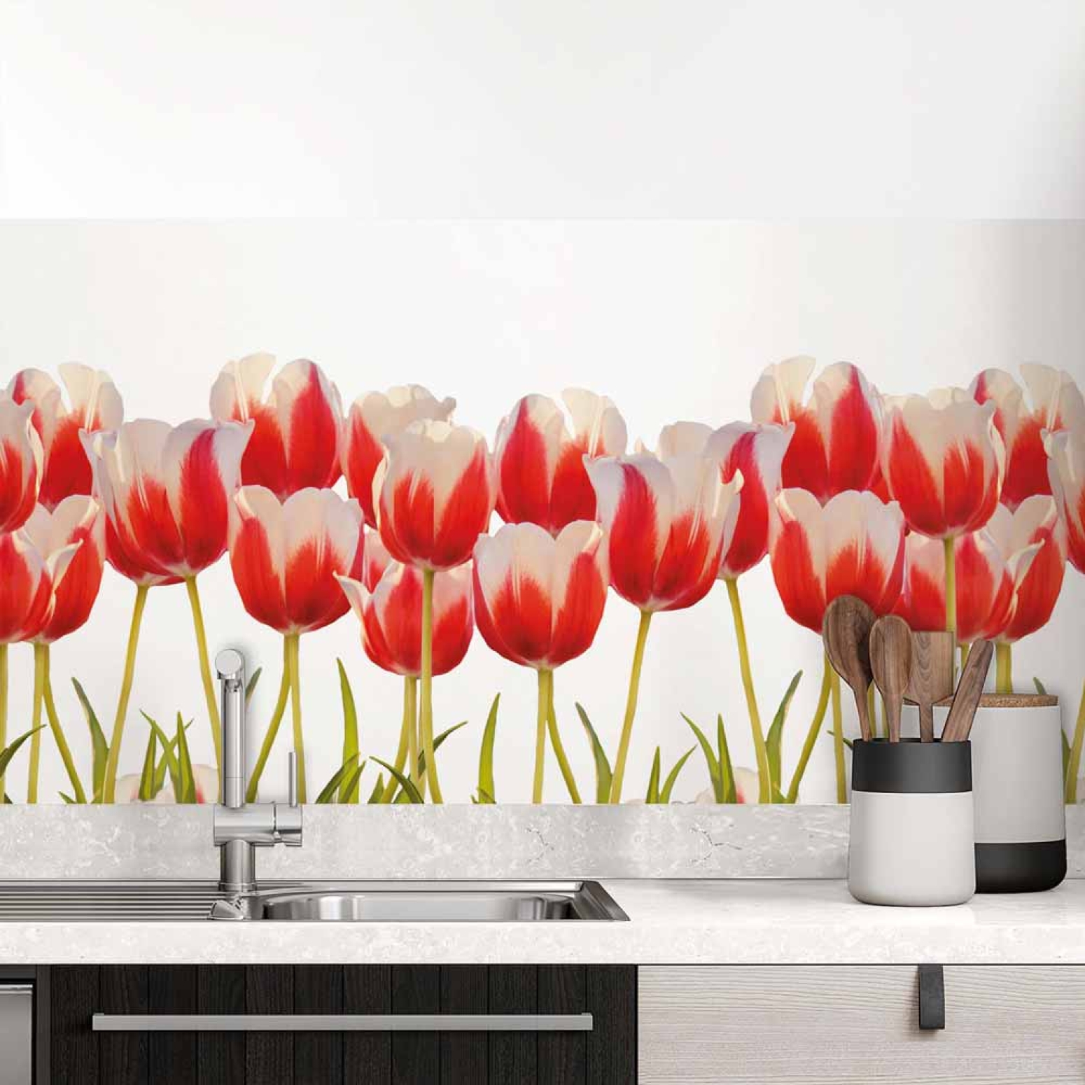 Küchenrückwand Folie Tulpenmotiv