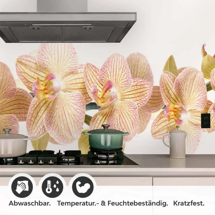Küchenrückwand Folie Orchideenblüten Detailbild 1