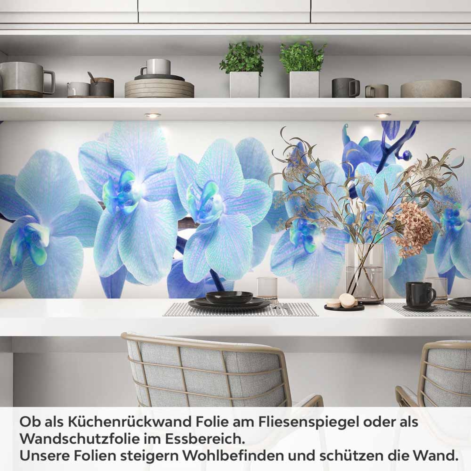Küchenrückwand Folie Orchideenmotiv Artikelbild 1