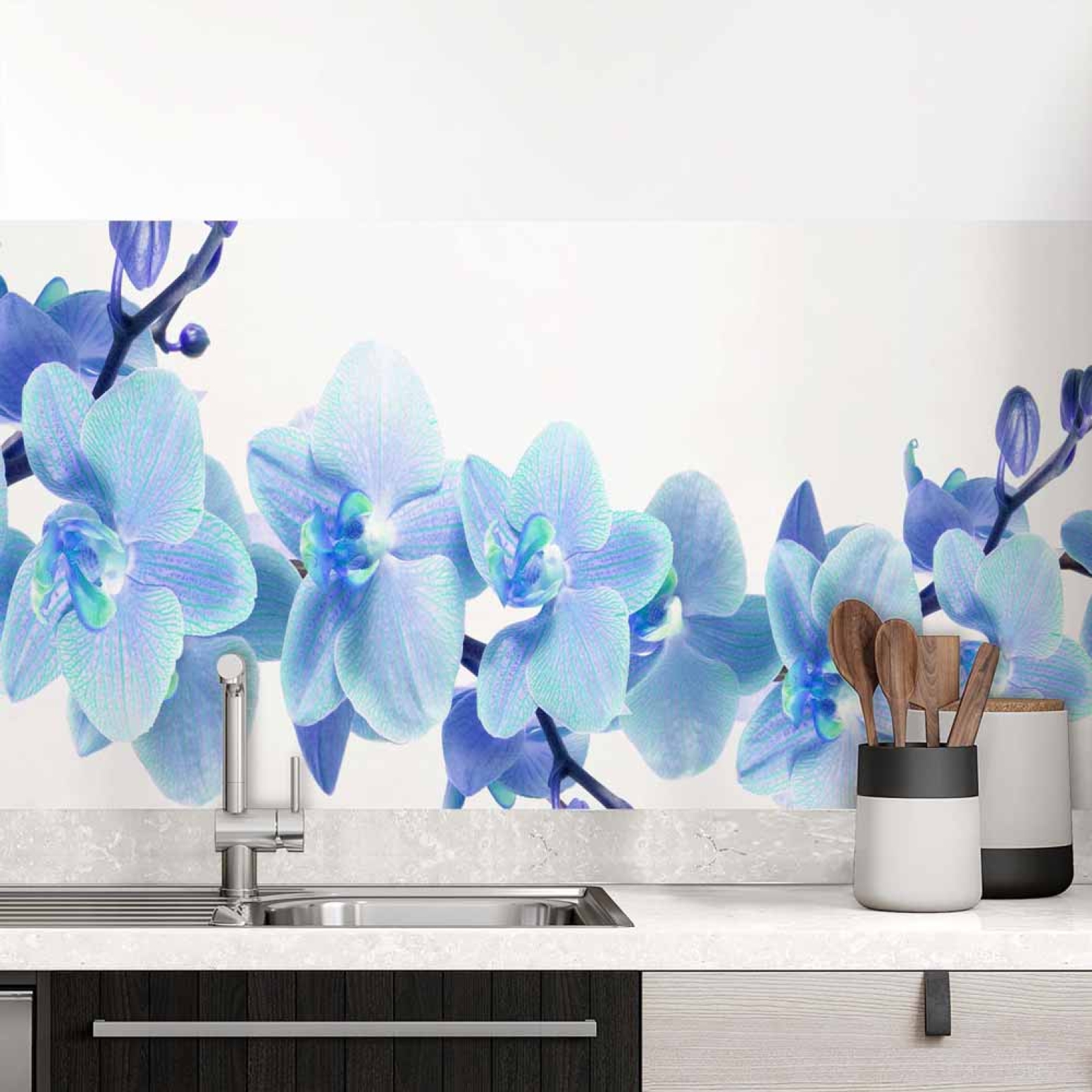 Küchenrückwand Folie Orchideenmotiv