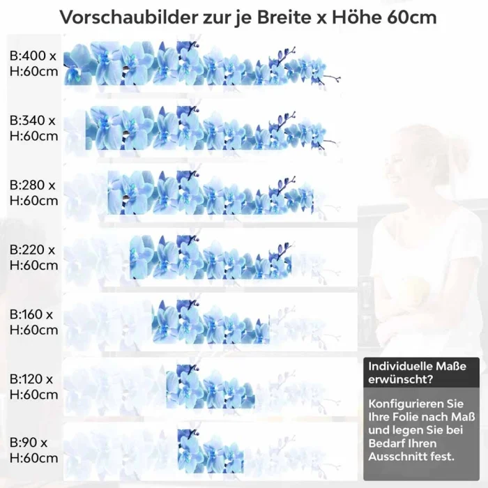 Küchenrückwand Folie Orchideenmotiv Höhe 60cm