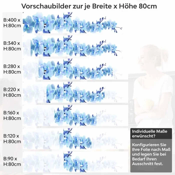 Küchenrückwand Folie Orchideenmotiv Höhe 80cm