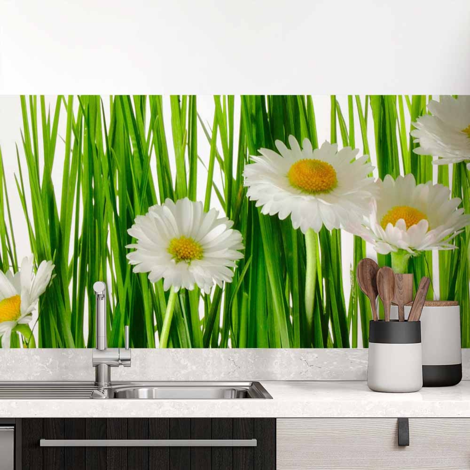Küchenrückwand Folie Gänseblümchen