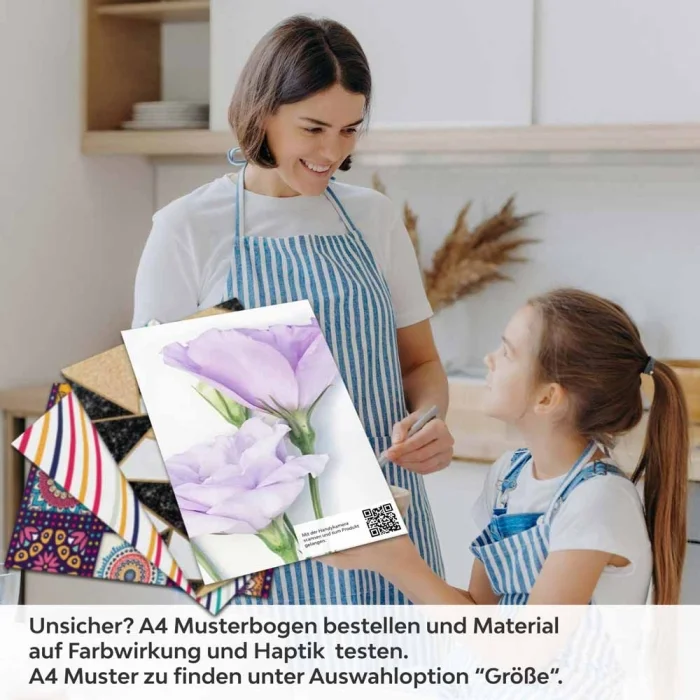 Küchenrückwand Folie Blütentraum - Pastellfarben, die verzaubern A4 Muster