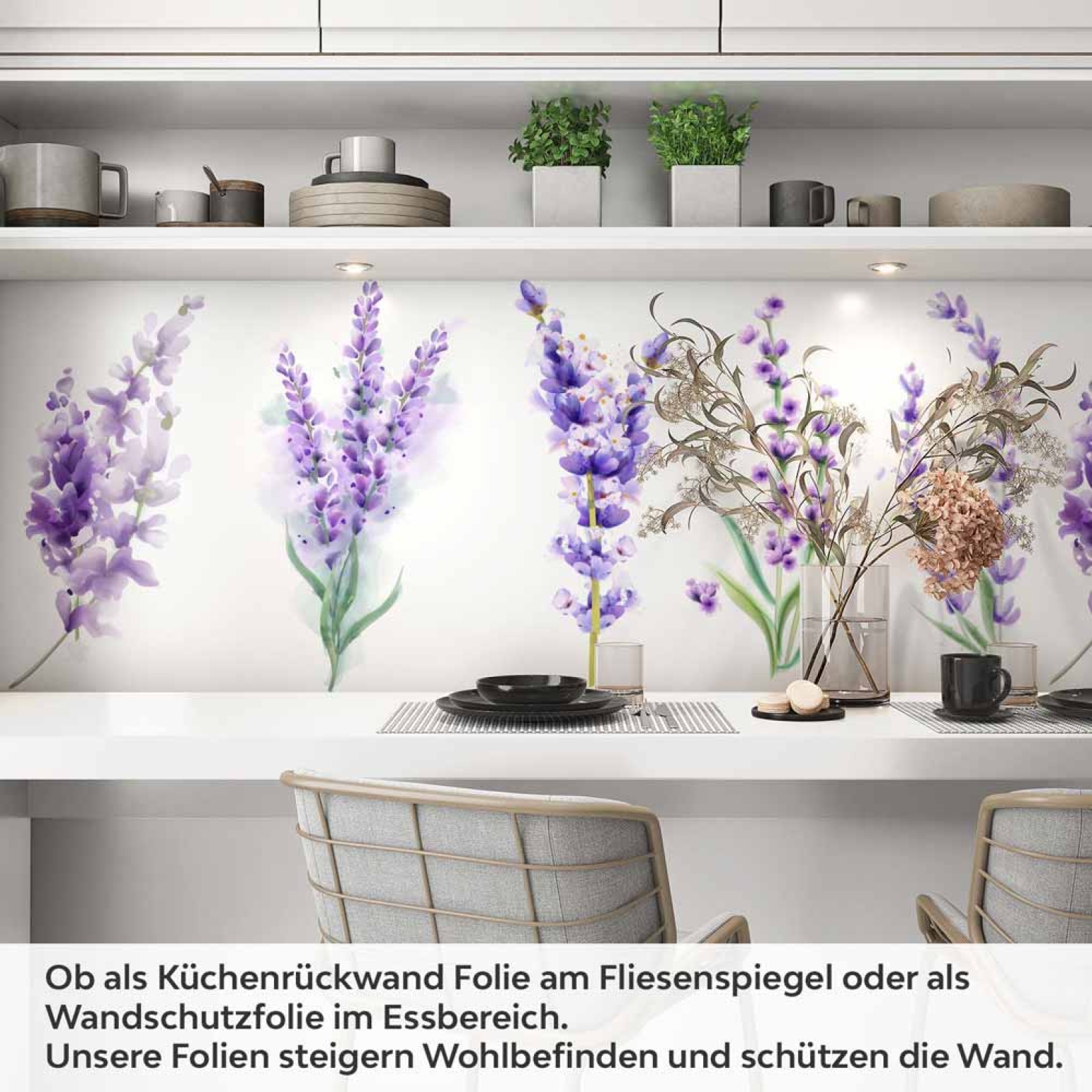 Küchenrückwand Folie Aquarell Lavendel Artikelbild 1