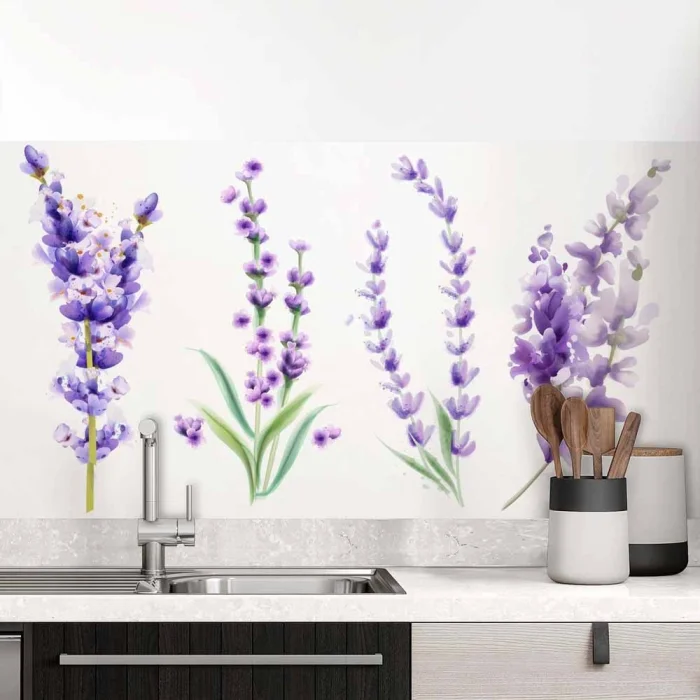 Küchenrückwand Folie Aquarell Lavendel Hauptbild