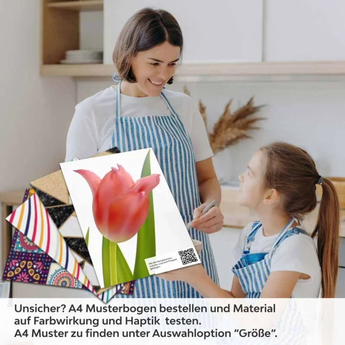 Küchenrückwand Folie Tulpenblüten A4 Muster