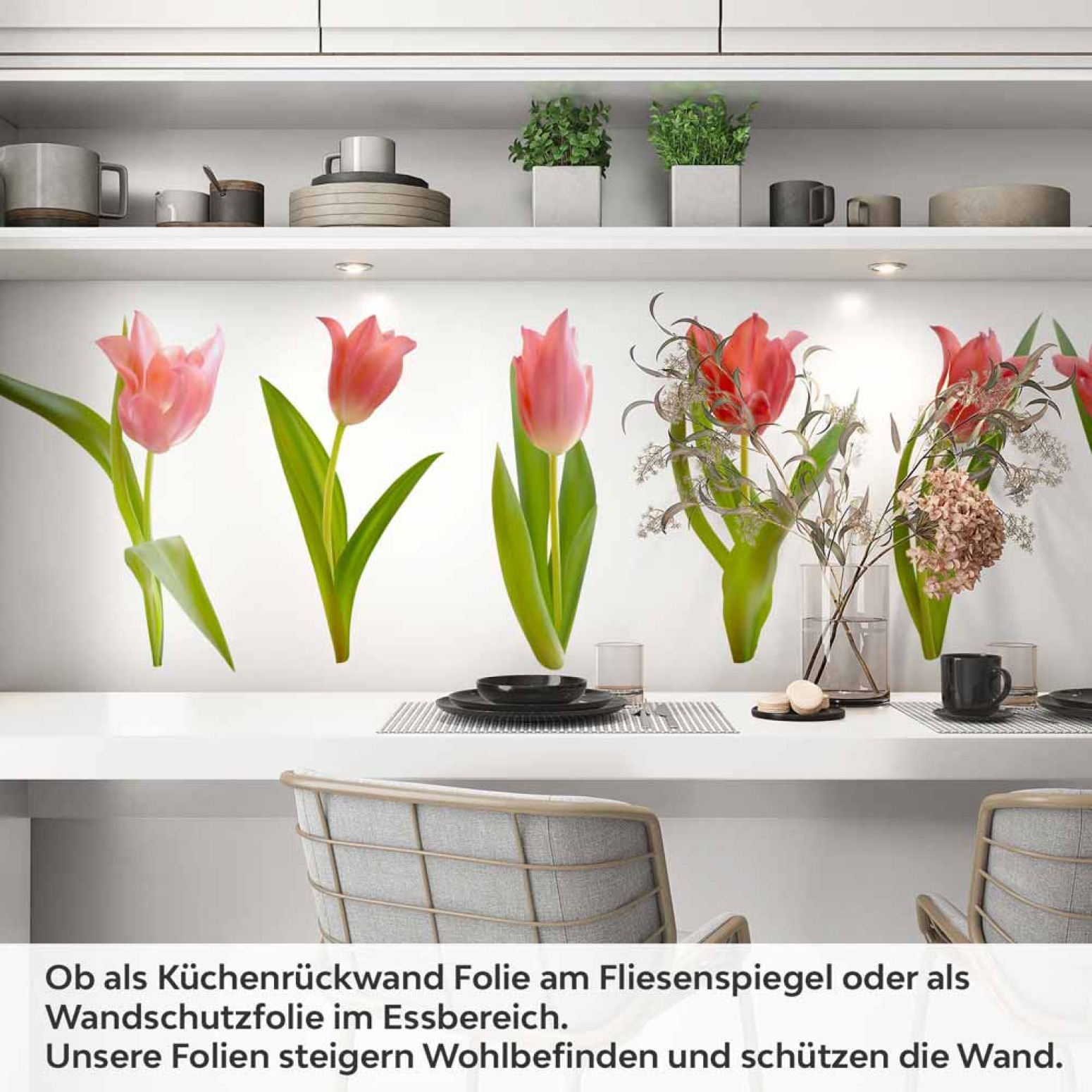 Küchenrückwand Folie Tulpenblüten Artikelbild 1