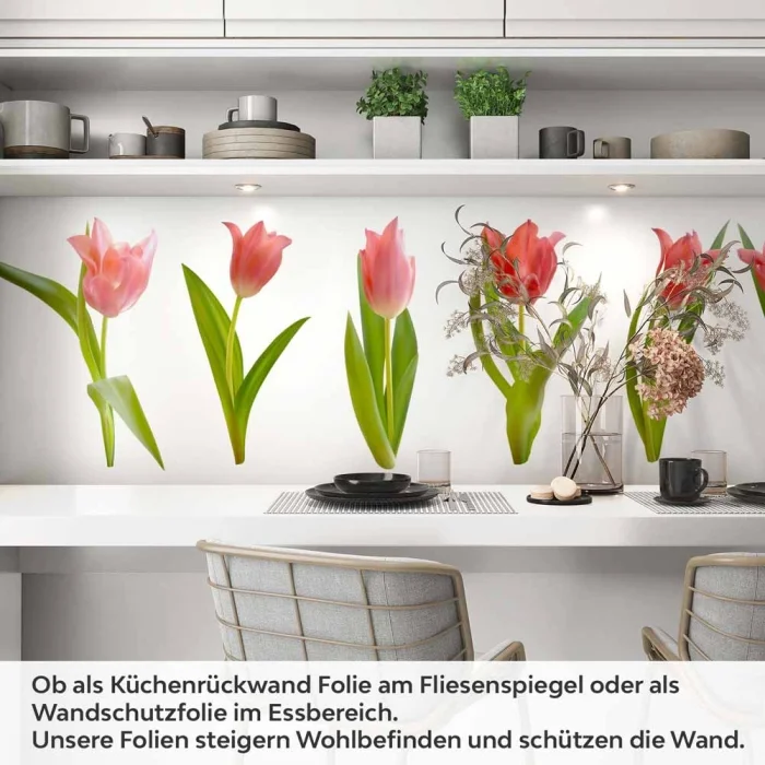 Küchenrückwand Folie Tulpenblüten Artikelbild 1