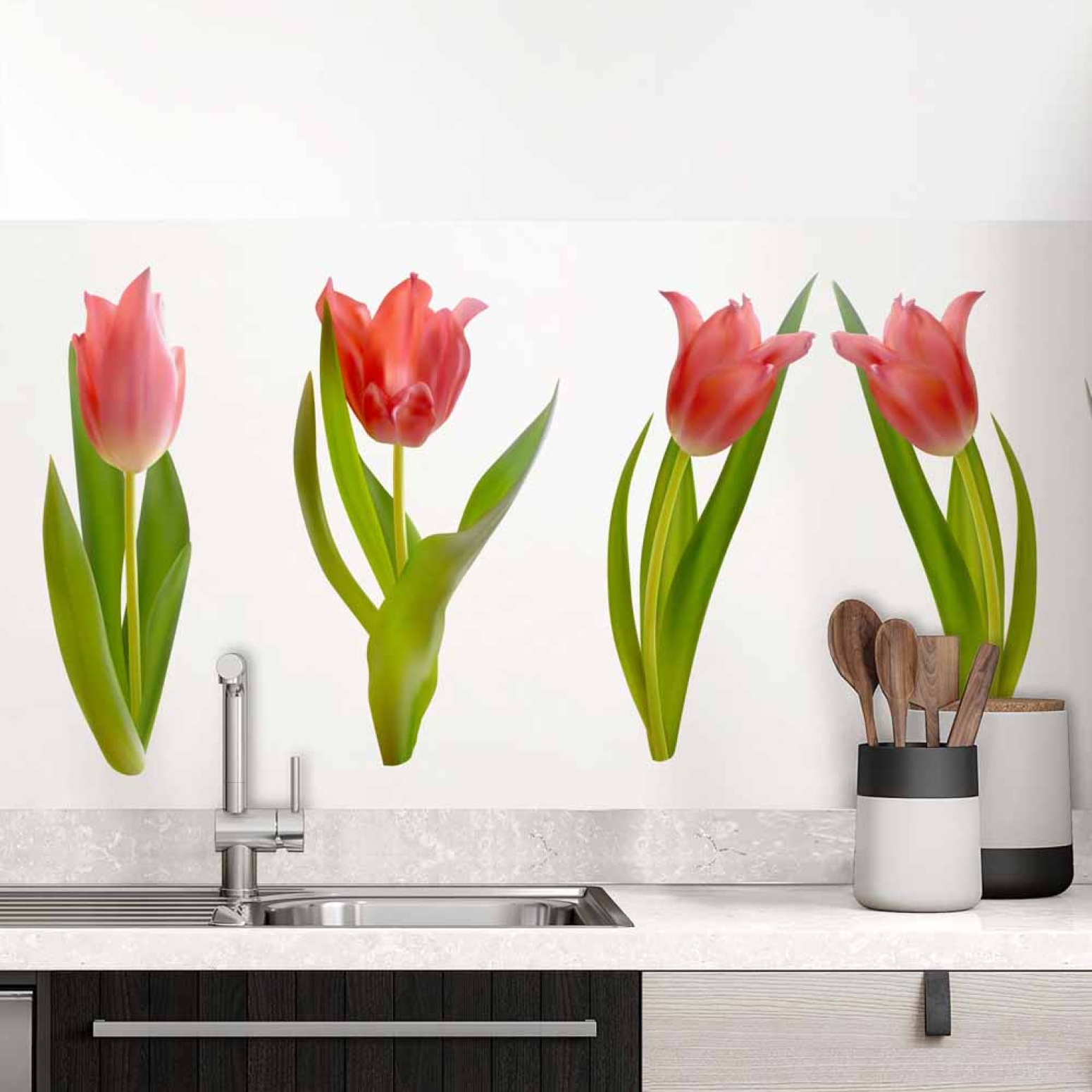 Küchenrückwand Folie Tulpenblüten