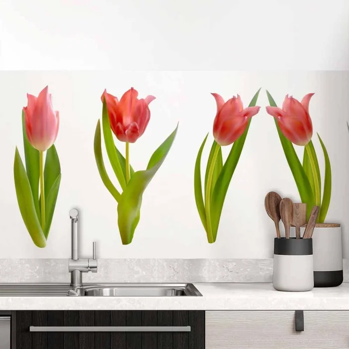 Küchenrückwand Folie Tulpenblüten Hauptbild