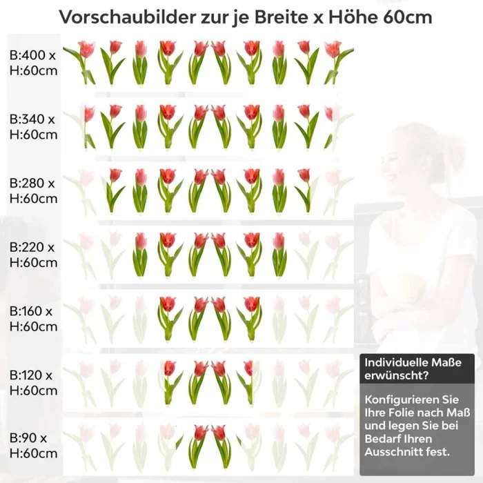 Küchenrückwand Folie Tulpenblüten Höhe 60cm