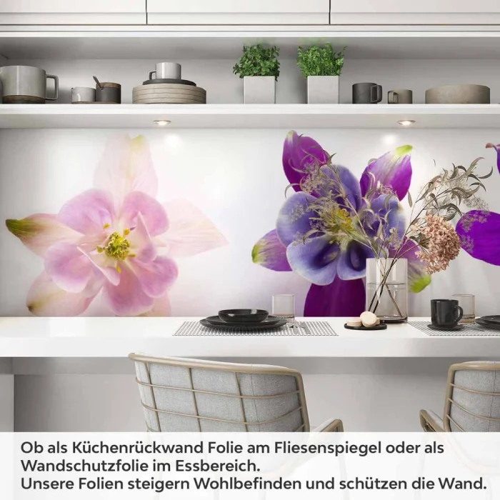 Küchenrückwand Folie farbige Blüten Artikelbild 1
