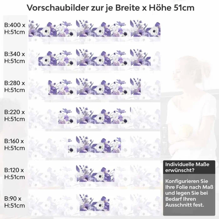 Küchenrückwand Folie Blumenarrangement Höhe 51cm