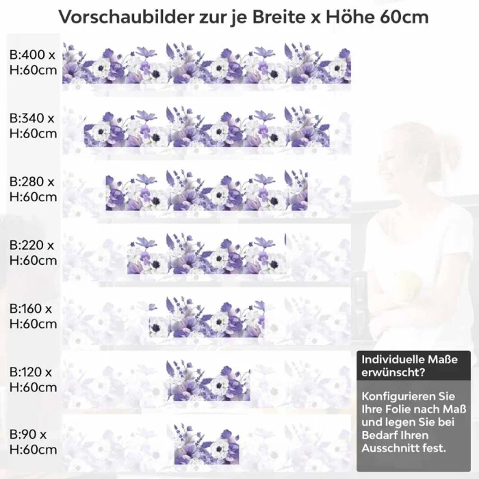 Küchenrückwand Folie Blumenarrangement Höhe 60cm
