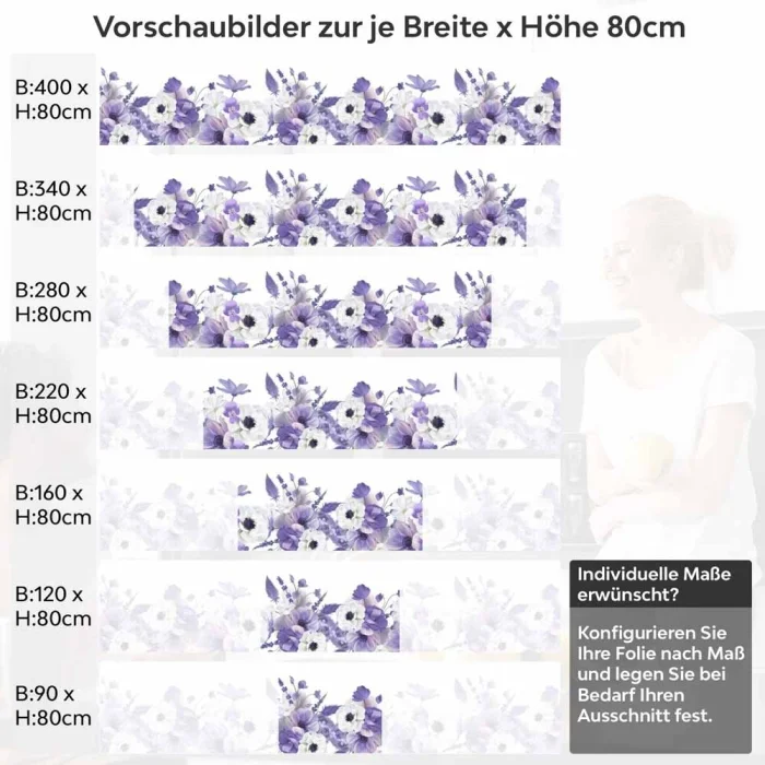 Küchenrückwand Folie Blumenarrangement Höhe 80cm