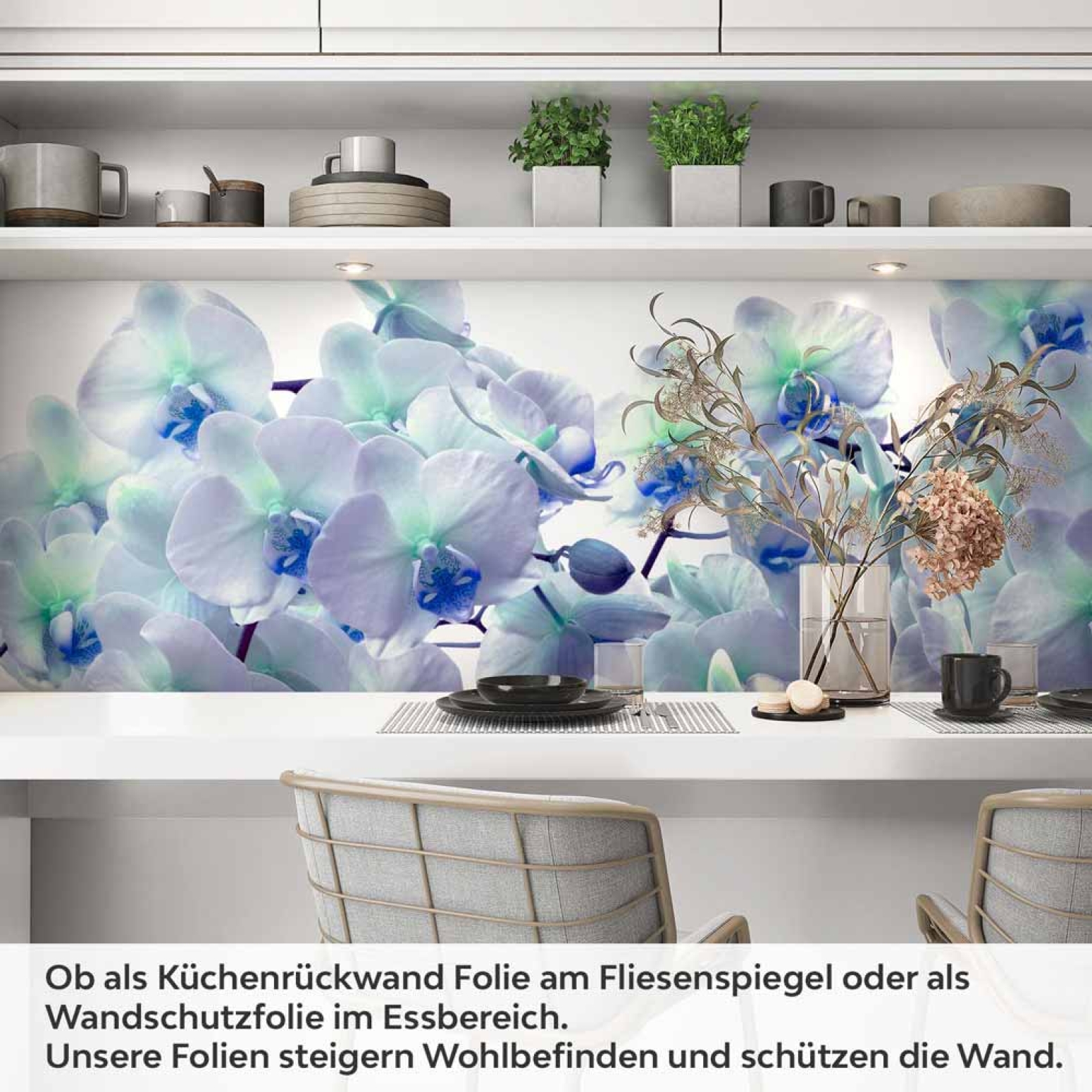 Küchenrückwand Folie Orchideenpracht Artikelbild 1