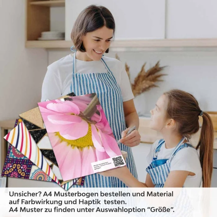 Küchenrückwand Folie rosa Blüten A4 Muster