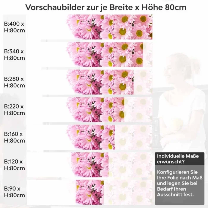 Küchenrückwand Folie rosa Blüten Höhe 80cm