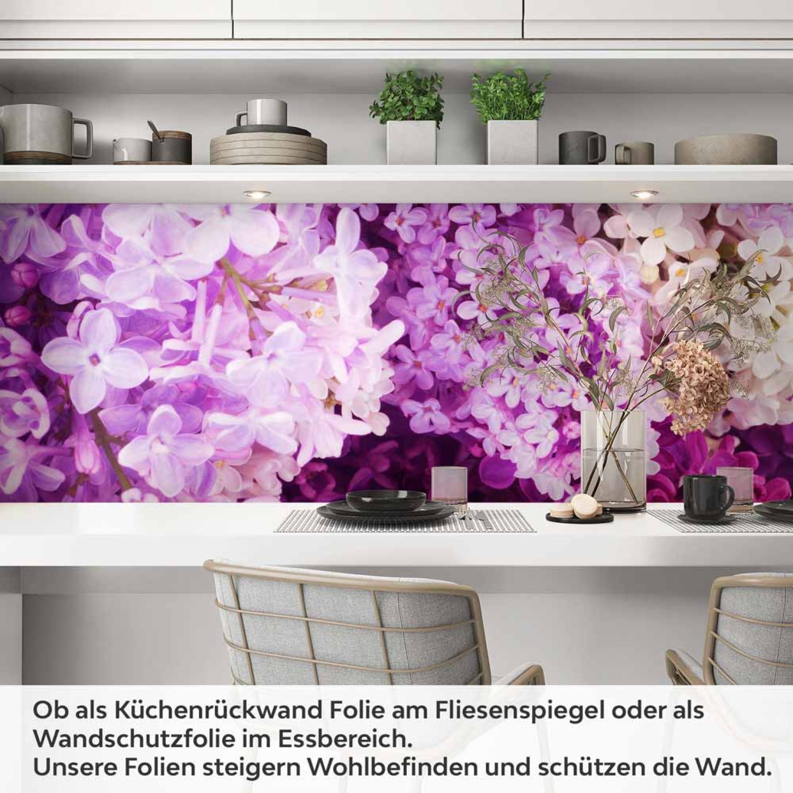 Küchenrückwand Folie Fliederblüten Artikelbild 1