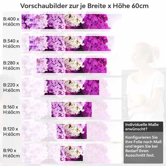 Küchenrückwand Folie Fliederblüten Höhe 60cm