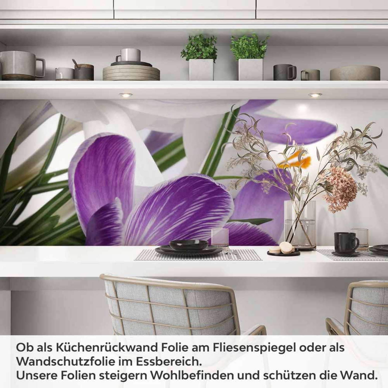 Küchenrückwand Folie Krokusblüten Artikelbild 1