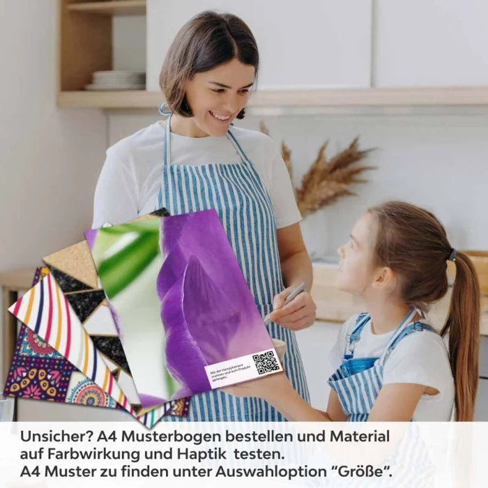 Küchenrückwand Folie violette Krokusse A4 Muster