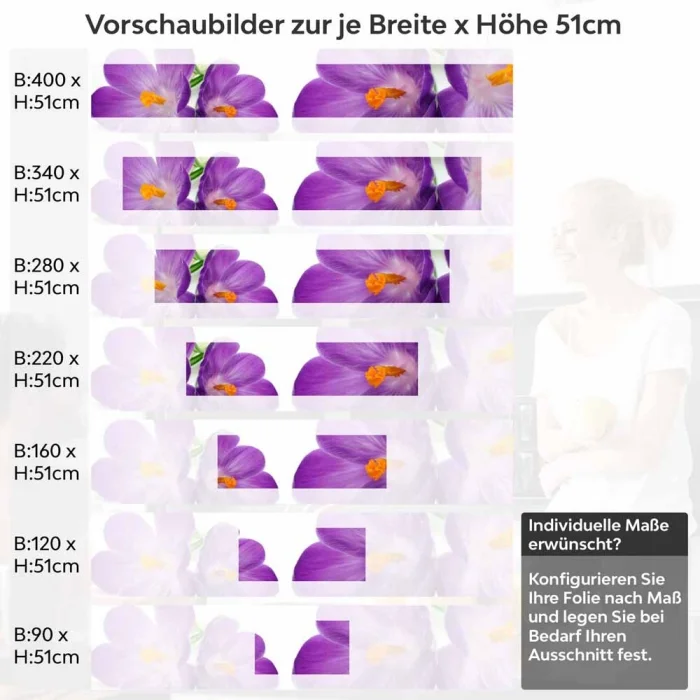 Küchenrückwand Folie violette Krokusse Höhe 51cm