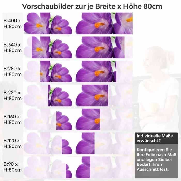 Küchenrückwand Folie violette Krokusse Höhe 80cm